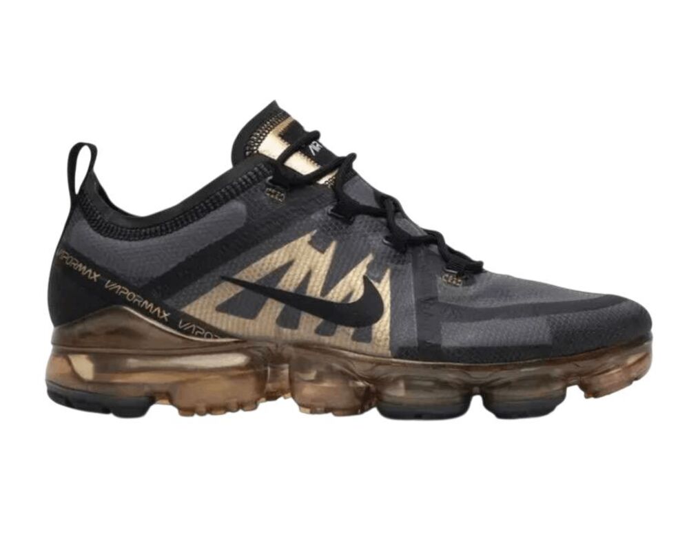 NIKE Air VaporMax 2019 'Black Gold' Running Shoes Size 6.5Y/W8